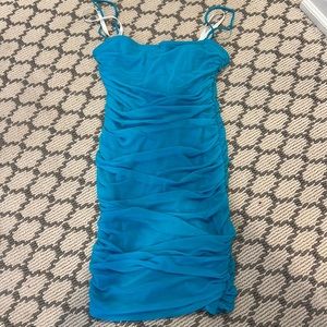 Superdown Emmie Mesh Mini dress in blue